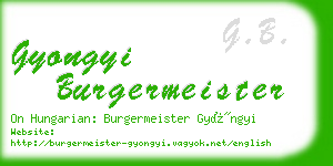 gyongyi burgermeister business card